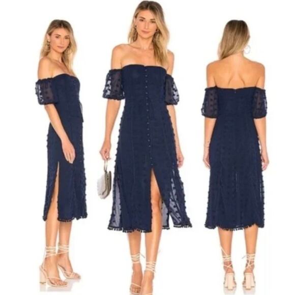 Tularosa Lori Off ShoulderDress Blue Small